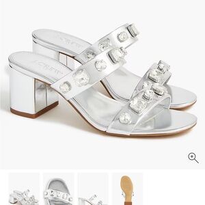 J. Crew Silver Embellished Women's Heels